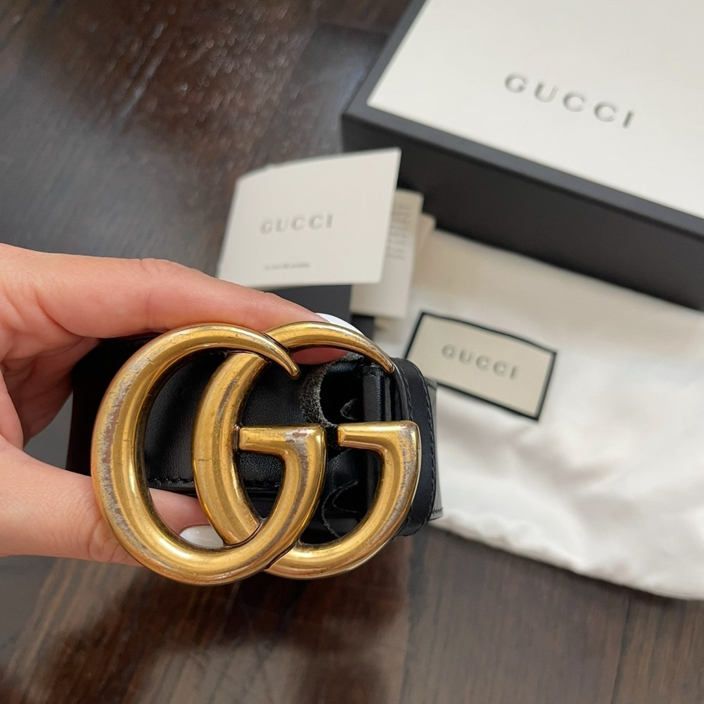 Gucci GG buckle leather belt